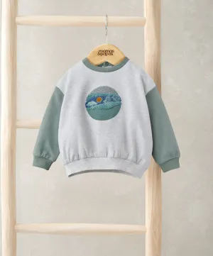 Boucle Detail Sweatshirt - Blue Babykids Mamas & Papas