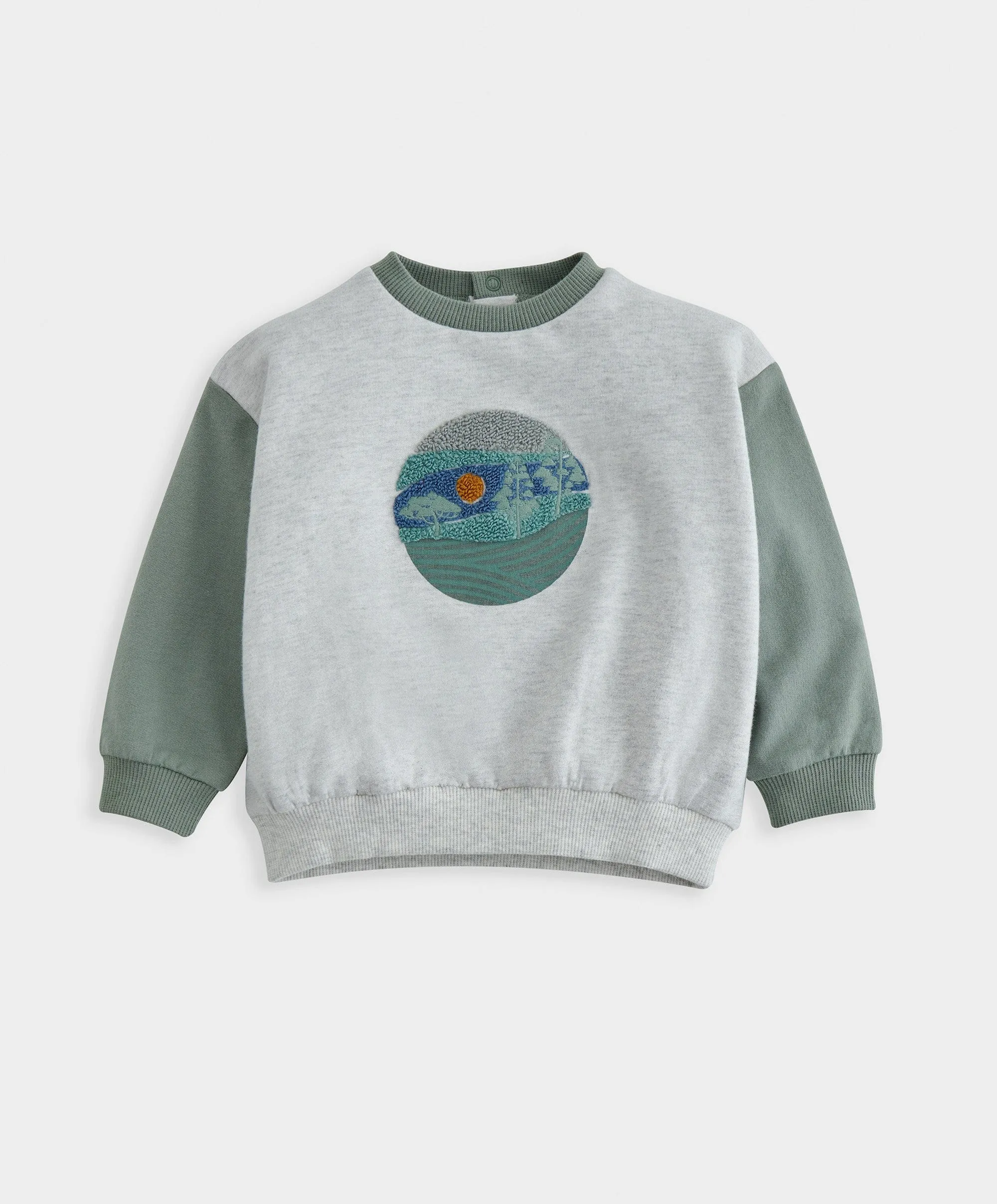 Boucle Detail Sweatshirt - Blue Babykids Mamas & Papas