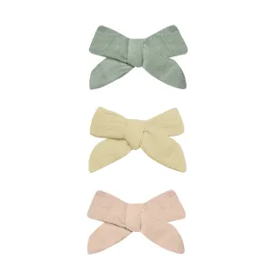 Bow w. Clip, Set of 3 - Sage, Yellow, Melon by Quincy Mae