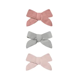 Bow with Clip, Set of 3 - Lipstick, Sky, Bubblegum by Quincy Mae