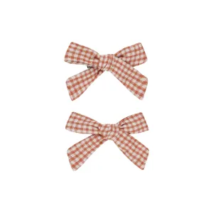 Bows, Set of 2 - Poppy Gingham by Rylee   Cru