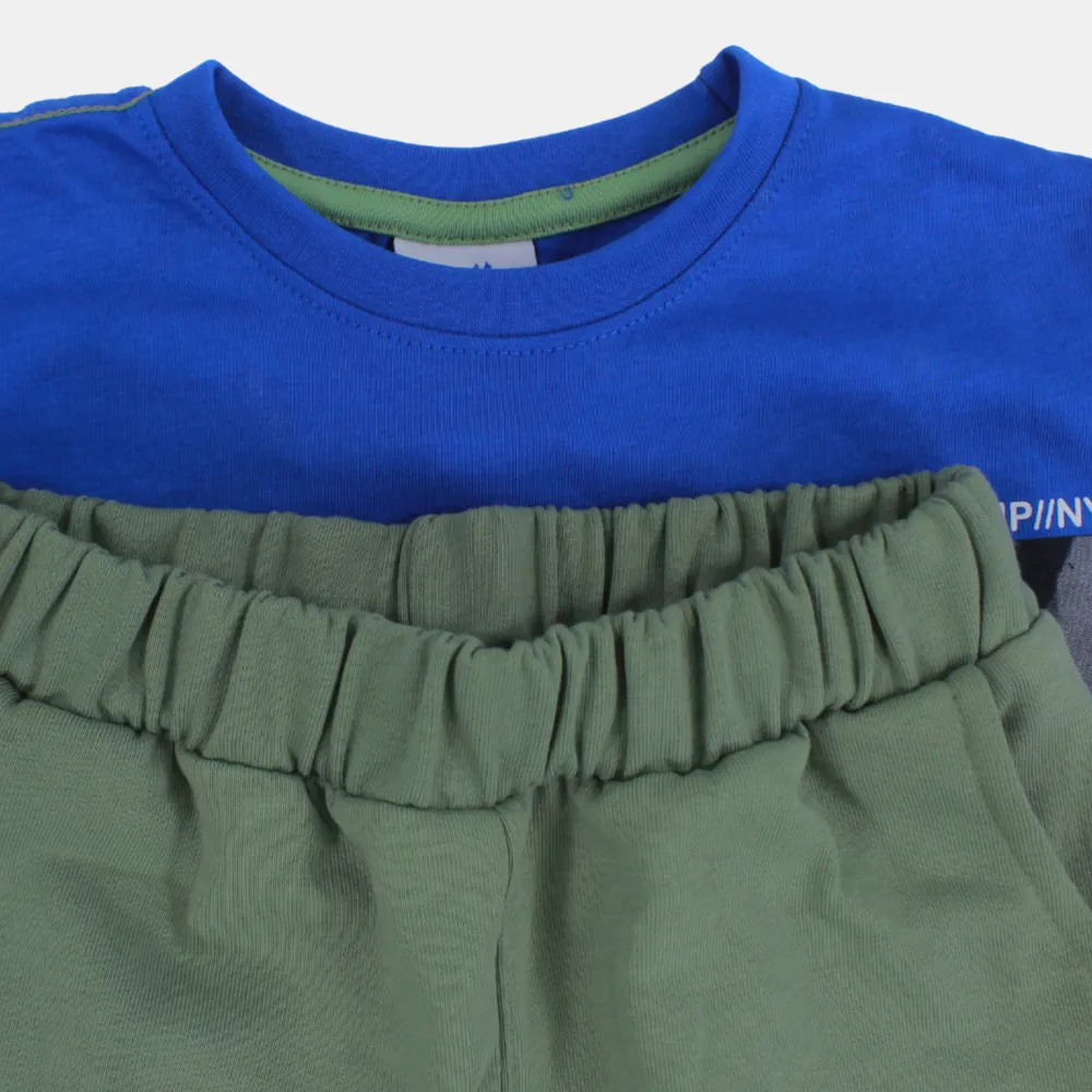 Boys Cotton Pajama Set - Athletic Design