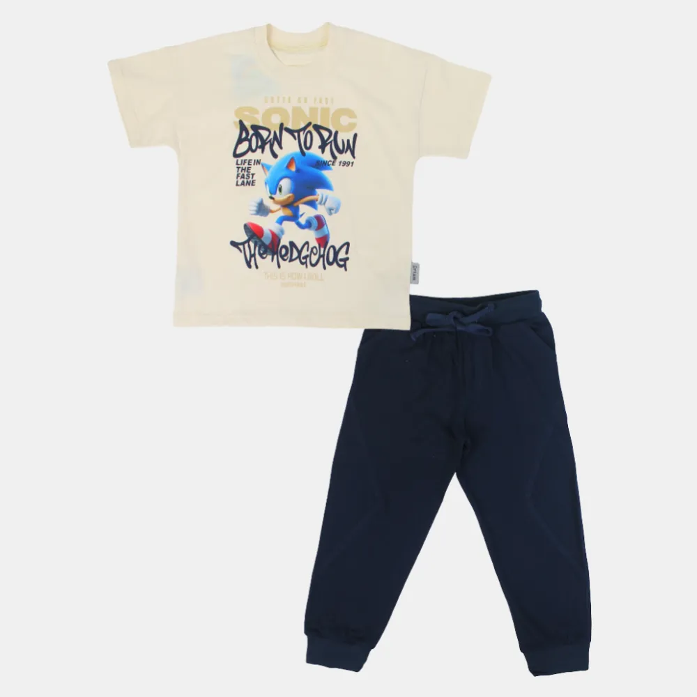 Boys Cotton Pajama Set - Sonic the Hedgehog Print