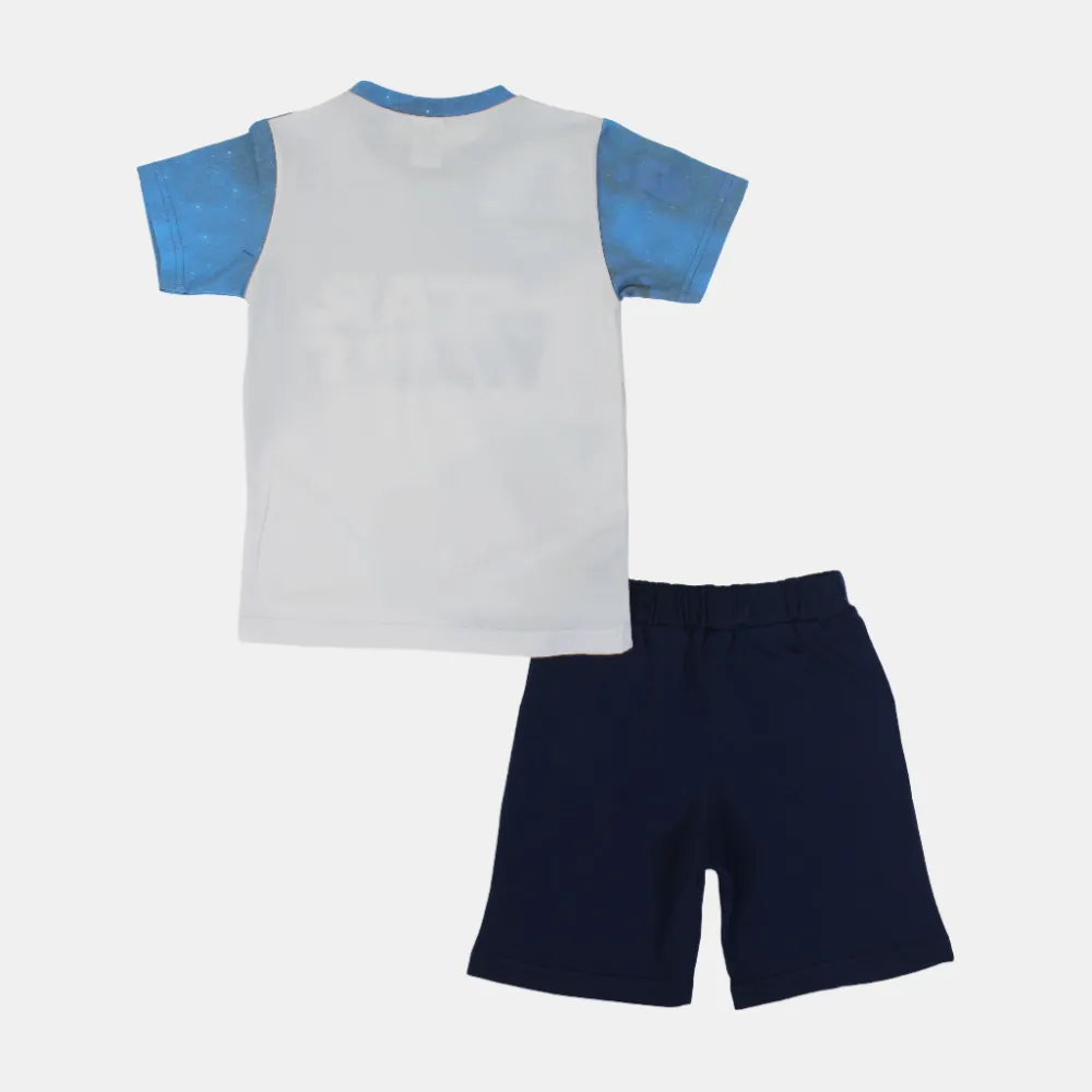 Boys' Cotton Short-Sleeved Pajama Set – "Star Wars" Design
