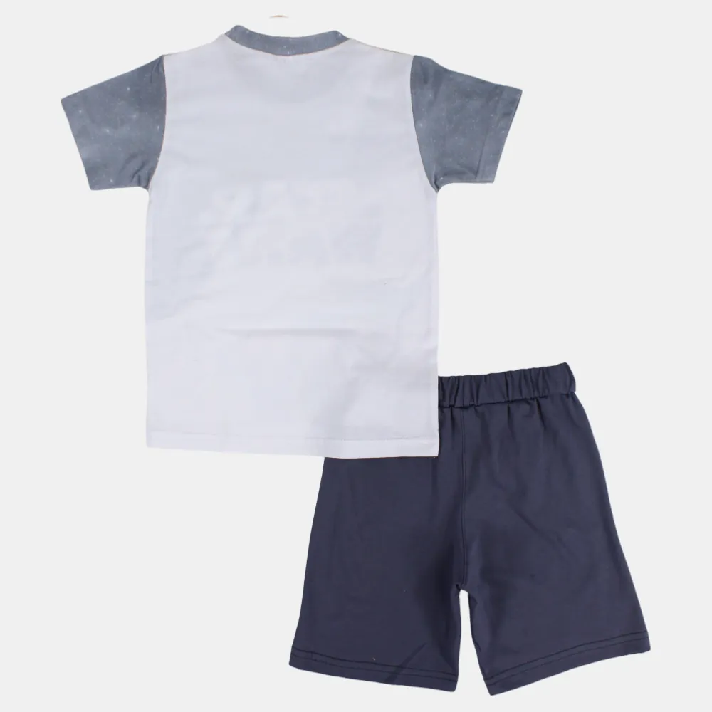 Boys' Cotton Short-Sleeved Pajama Set – "Star Wars" Design