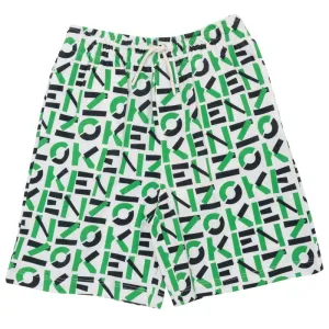 Boys Green Logo Mania Bermuda Shorts