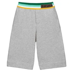 Boys Grey FF Logo Trim Shorts