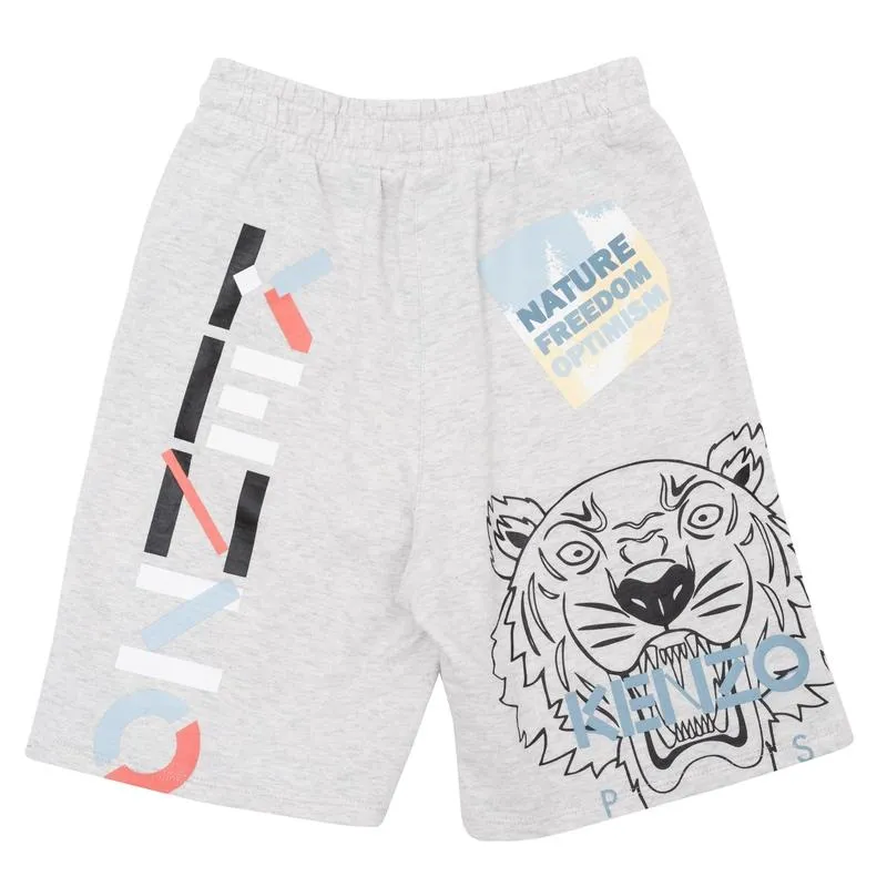 Boys Grey Tiger Bermuda Shorts