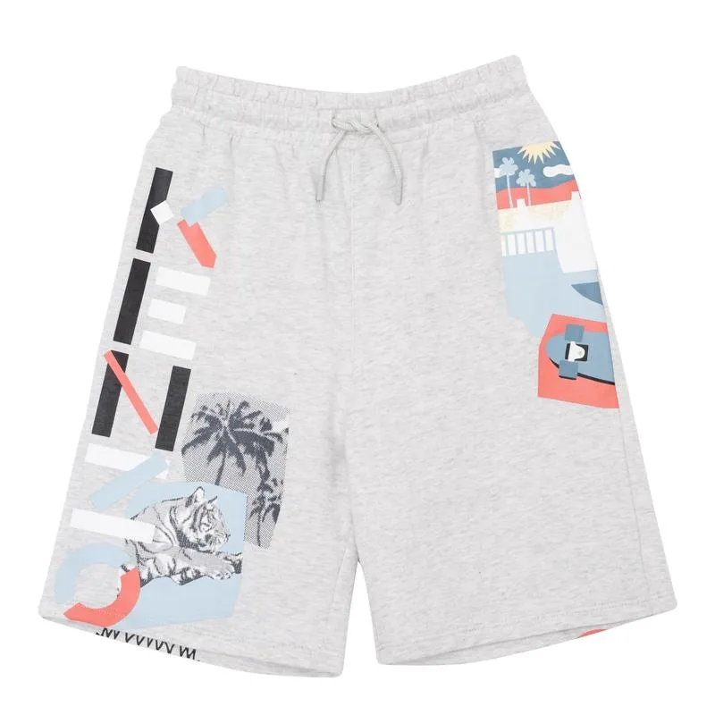 Boys Grey Tiger Bermuda Shorts