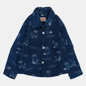 Boys Long-Sleeved Cotton Shirt with Happy Croco Print