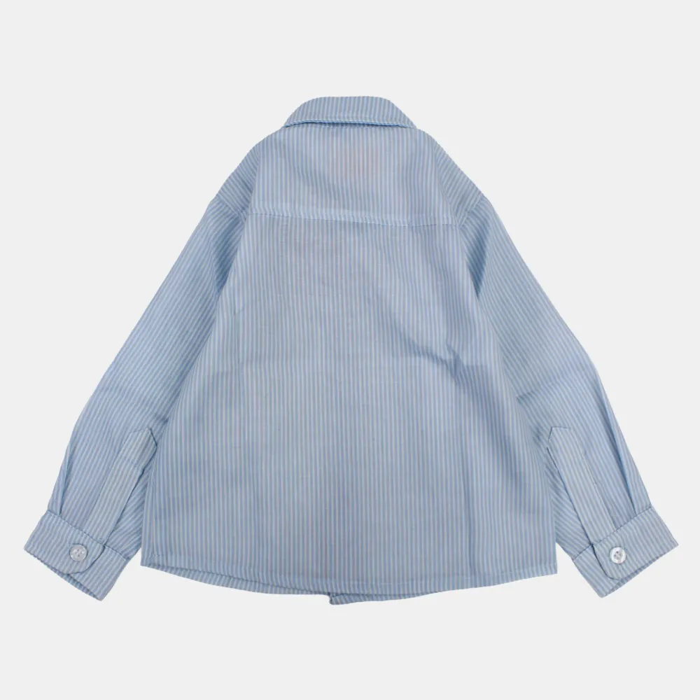 Boys Long-Sleeved Cotton Shirt with Happy Croco Print