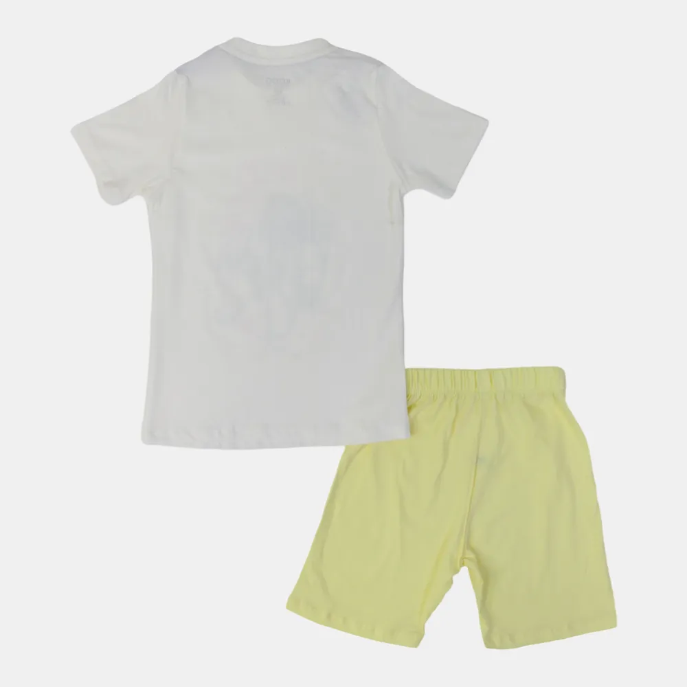 Boys Pajama Set - White with Astronaut Print