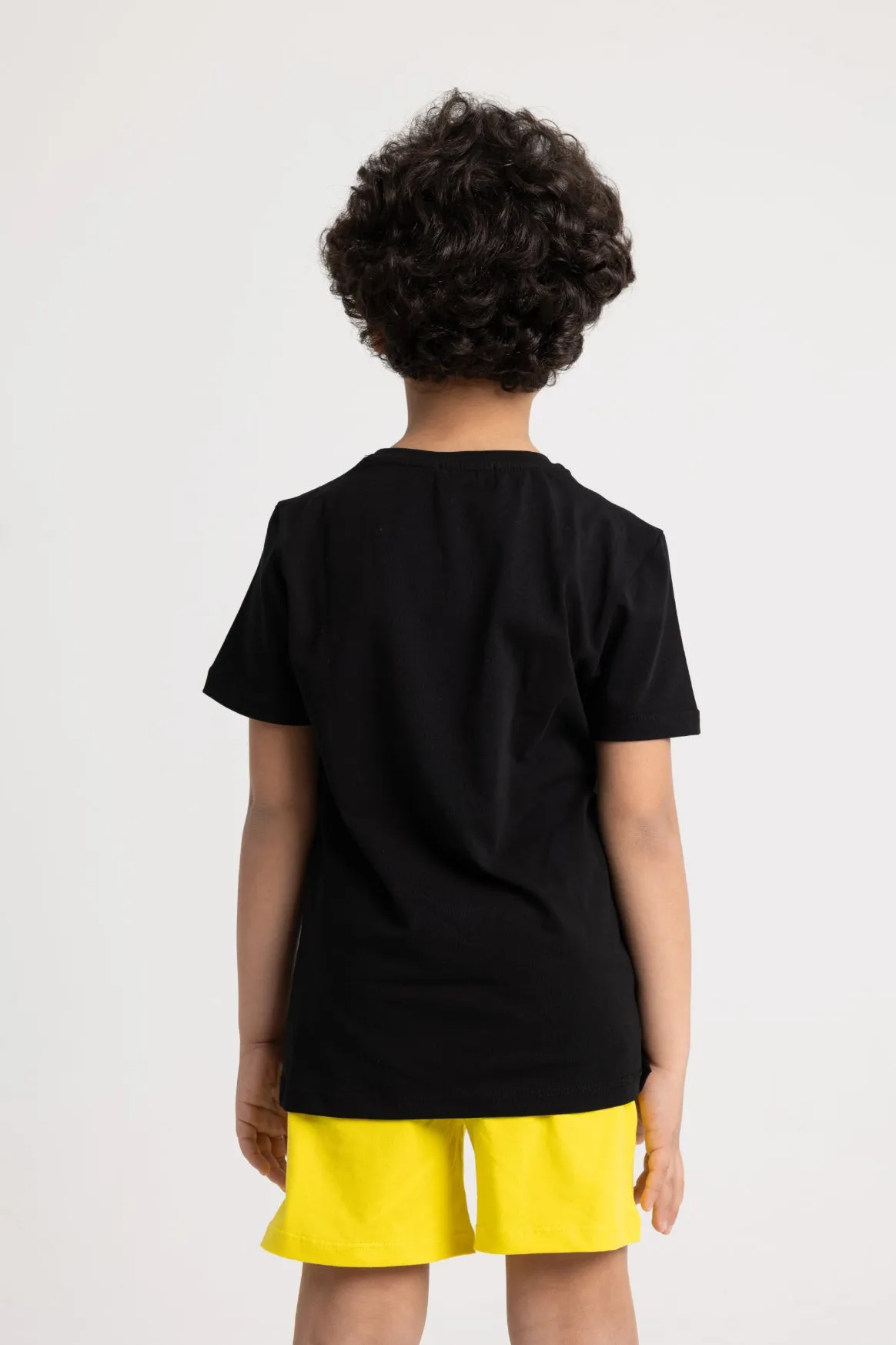 Boys "MOONS" Short-Sleeved Pajama Set – Black