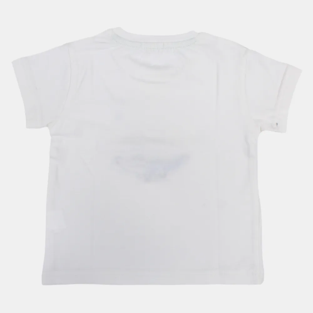 Boys Short-Sleeved Cotton T-Shirt with Happy Croco Print