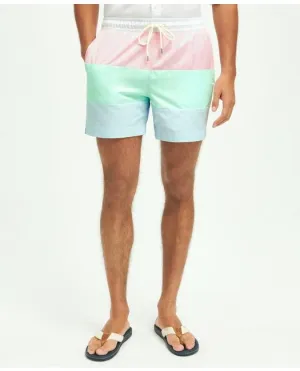 Brooks Brothers Men's 5" Stretch Montauk Pastel Swim Trunks Multicolor Brooks Brothers