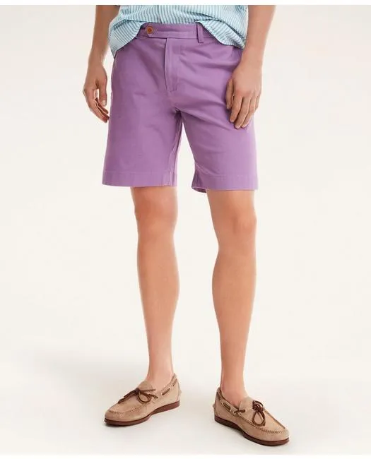 Brooks Brothers Men's 9" Stretch Supima Cotton Poplin Shorts Lavender Brooks Brothers