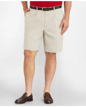 Brooks Brothers Men's Big & Tall Pleat Front Stretch Advantage Chino Shorts Stone Brooks Brothers