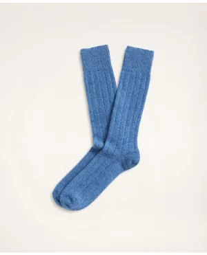 Brooks Brothers Men's Cashmere Crew Socks Blue Brooks Brothers