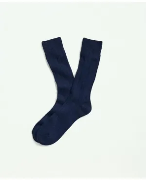 Brooks Brothers Men's Cashmere Crew Socks Dark Blue Brooks Brothers