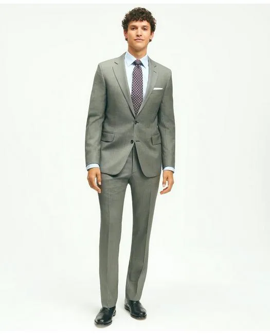 Brooks Brothers Men's Classic Fit Wool Nailhead 1818 Suit Black/White Brooks Brothers