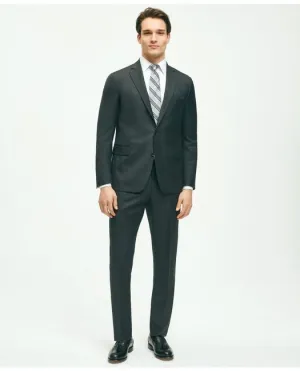 Brooks Brothers Men's Classic Fit Wool Tic 1818 Suit Grey Brooks Brothers