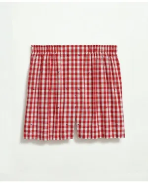 Brooks Brothers Men's Cotton Broadcloth Print Boxers Red Brooks Brothers