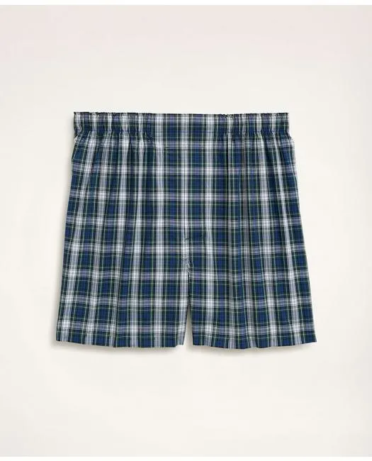 Brooks Brothers Men's Cotton Broadcloth Tartan Boxers Blue Brooks Brothers