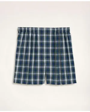 Brooks Brothers Men's Cotton Broadcloth Tartan Boxers Blue Brooks Brothers