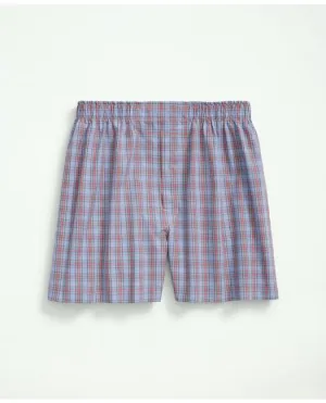 Brooks Brothers Men's Cotton Broadcloth Tartan Boxers Light Blue Brooks Brothers