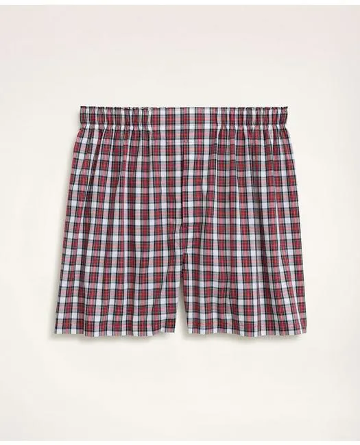 Brooks Brothers Men's Cotton Broadcloth Tartan Boxers White Brooks Brothers