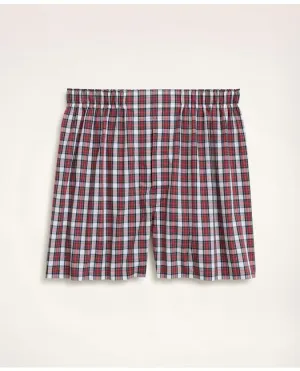 Brooks Brothers Men's Cotton Broadcloth Tartan Boxers White Brooks Brothers
