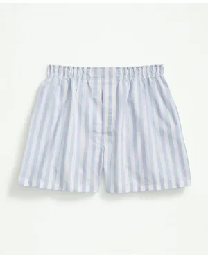 Brooks Brothers Men's Cotton Oxford Stripe Boxers Light Blue Brooks Brothers