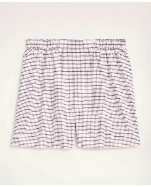 Brooks Brothers Men's Cotton Oxford Tattersall Boxers Red Brooks Brothers