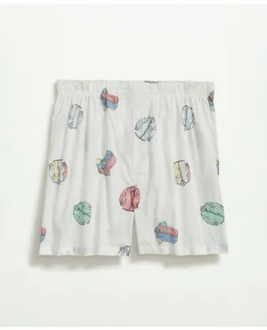 Brooks Brothers Men's Cotton Poplin Shirt Print Boxers Multicolor Brooks Brothers