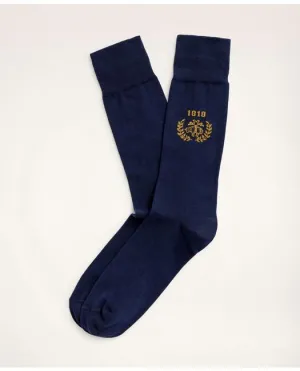 Brooks Brothers Men's Crest Crew Socks Navy Brooks Brothers