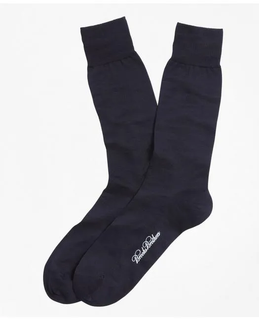 Brooks Brothers Men's Egyptian Cotton Jersey Knit Crew Socks Navy Brooks Brothers