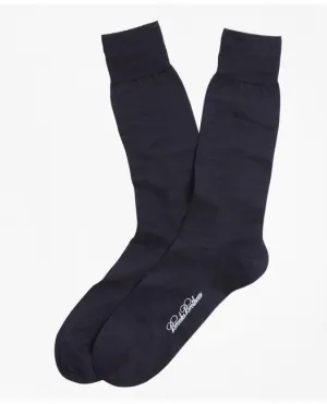 Brooks Brothers Men's Egyptian Cotton Jersey Knit Crew Socks Navy Brooks Brothers