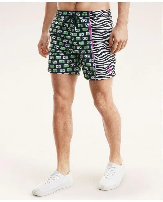 Brooks Brothers Men's Et Vilebrequin Moorea Swim Trunks Navy Brooks Brothers
