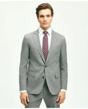Brooks Brothers Men's Explorer Collection Classic Fit Wool Pinstripe Suit Jacket Grey White Brooks Brothers