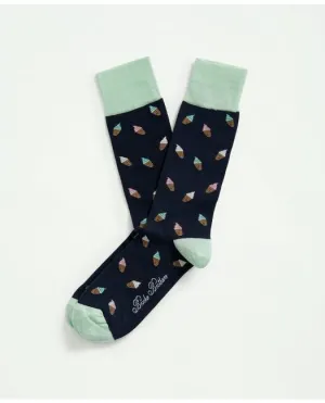Brooks Brothers Men's Ice Cream Crew Socks Navy Brooks Brothers