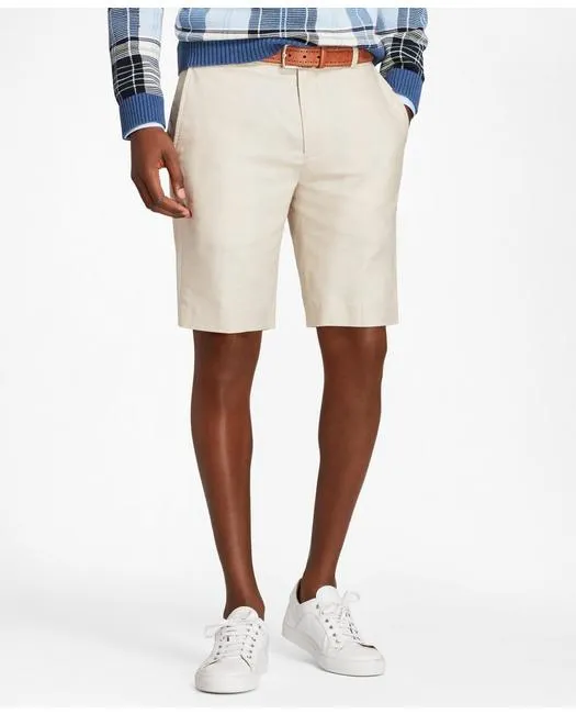 Brooks Brothers Men's Linen and Cotton Bermuda Shorts Oatmeal Brooks Brothers