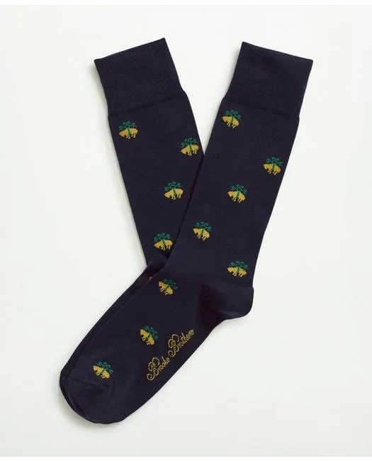 Brooks Brothers Men's Logo Crew Socks Navy Brooks Brothers