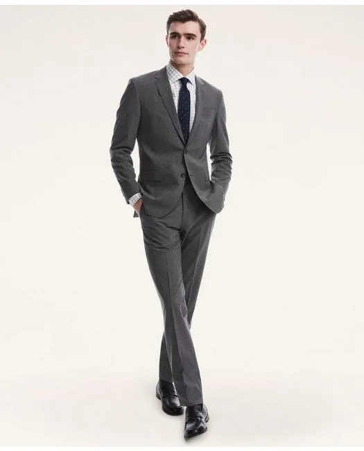 Brooks Brothers Men's Milano Fit Two-Button 1818 Suit Grey Brooks Brothers