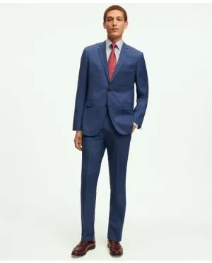 Brooks Brothers Men's Milano Fit Wool Overcheck 1818 Suit Blue Brooks Brothers