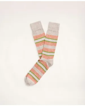 Brooks Brothers Men's Multi-Stripe Crew Socks Beige Brooks Brothers