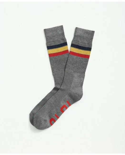 Brooks Brothers Men's Performance Retro Crew Socks Grey Brooks Brothers