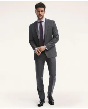 Brooks Brothers Men's Regent Fit Mini Houndstooth Check 1818 Suit Grey Brooks Brothers