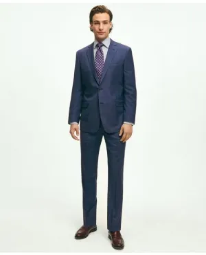 Brooks Brothers Men's Regent Fit Wool Overcheck 1818 Suit Blue Brooks Brothers