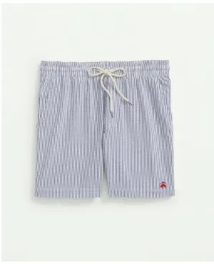 Brooks Brothers Men's Stretch Cotton Seersucker Friday Shorts Blue/Ivory Brooks Brothers
