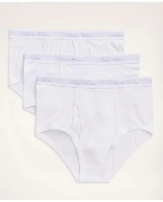 Brooks Brothers Men's Supima Cotton Briefs-3 Pack White Brooks Brothers